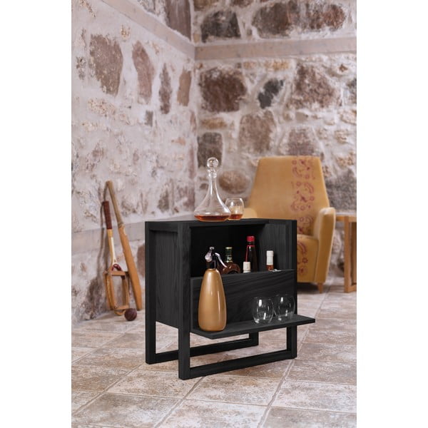 Melns ozolkoka vīna statīvs 59x60 cm NewEst – Woodman-image-1