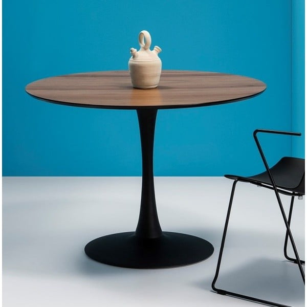 Apaļš ēdamgalds ar valriekstu virsmu Marckeric Oda, ⌀ 110 cm-image-3