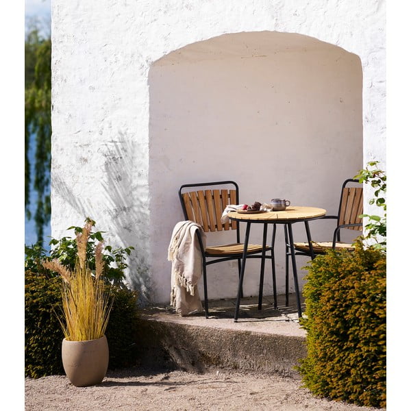 Tīkkoka masīvkoka apaļš dārza ēdamgalds ø 70 cm Cleveland – House Nordic-image-1