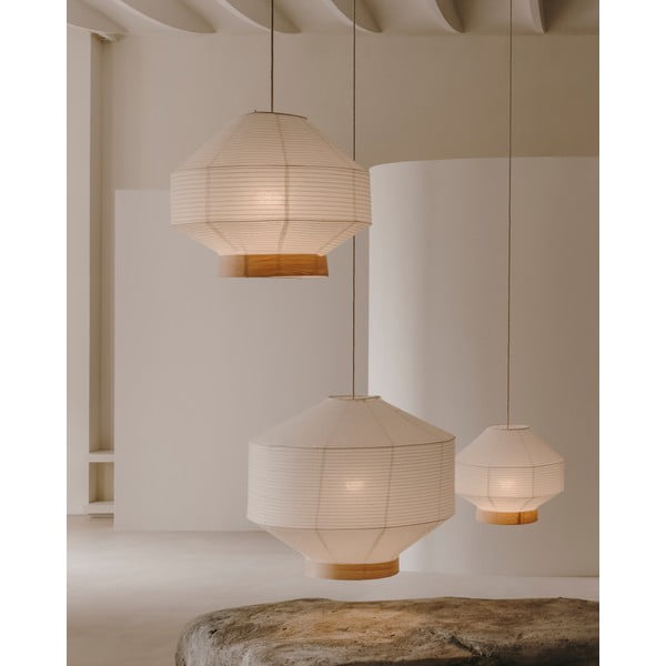 Balts abažūrs ø 80 cm Hila – Kave Home-image-2