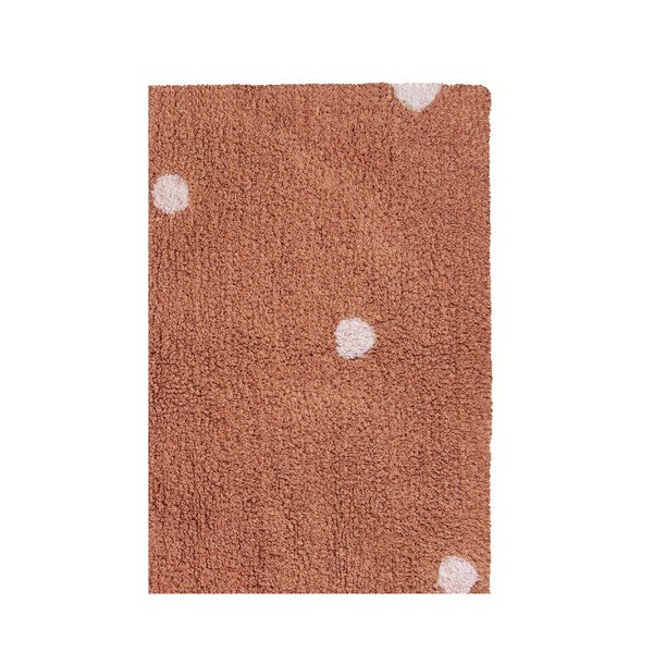 Ķieģeļu sarkans mazgājams/ar rokām darināts kokvilnas bērnu paklājs 100x150 cm Mini Dot Chestnut – Lorena Canals-image-3