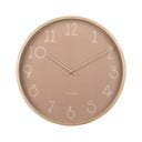 Rozā sienas pulkstenis Karlsson Sencillo, ø 40 cm