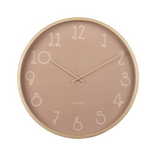 Rozā sienas pulkstenis Karlsson Sencillo, ø 40 cm