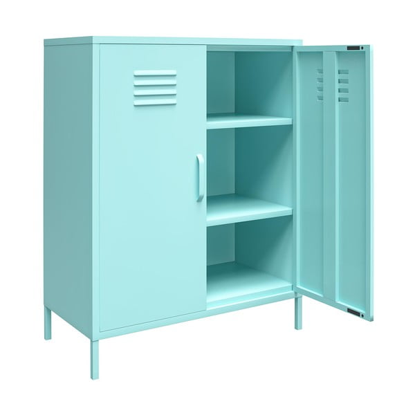 Gaiši zils metāla skapis 80x102 cm Cache – Novogratz-image-4