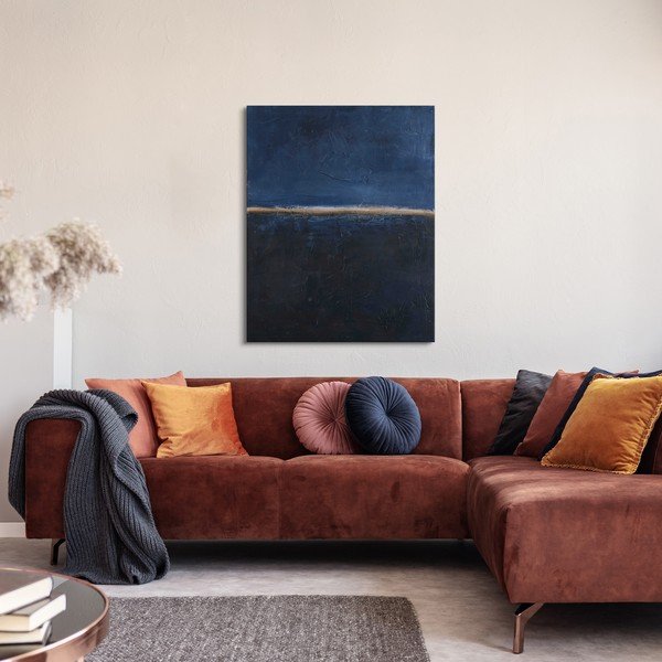 Glezna, roku darbs 78x98 cm Edge Blue   – Malerifabrikken-image-1