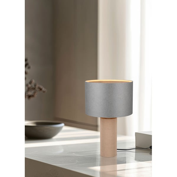 Pelēka/bēša galda lampa (augstums 48 cm) Canio – Trio-image-1