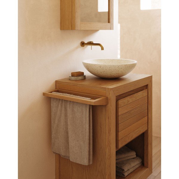 Dabīga toņa tīkkoka masīvkoka zems skapītis zem izlietnes 60x80 cm Saula – Kave Home-image-3