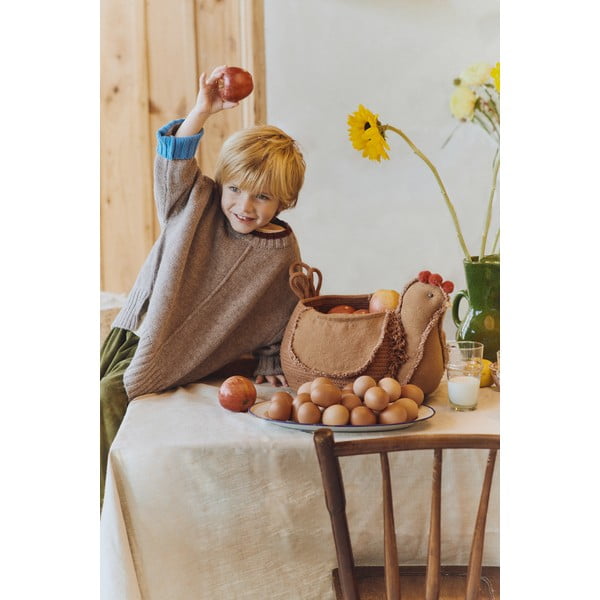 Brūns tekstila bērnu rotaļlietu grozs 48x32x29 cm Chicken Toffee – Lorena Canals-image-1