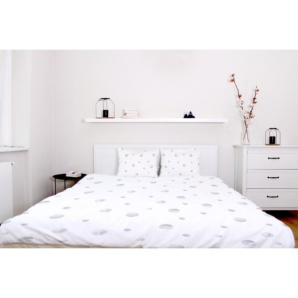 Kokvilnas satīna gultasveļa Butter Kings Watercolour Spots, 135 x 200 cm-image-1