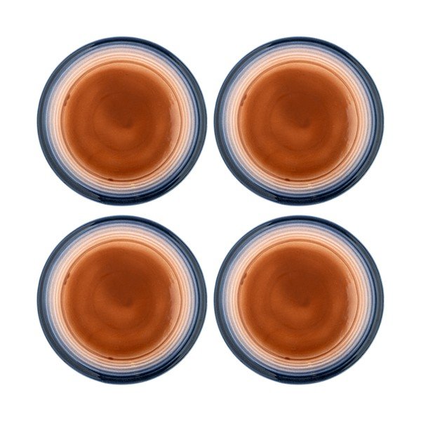 Zili/oranži akmensmasas šķīvji (4 gab.) ø 27 cm Tatum – Bloomingville