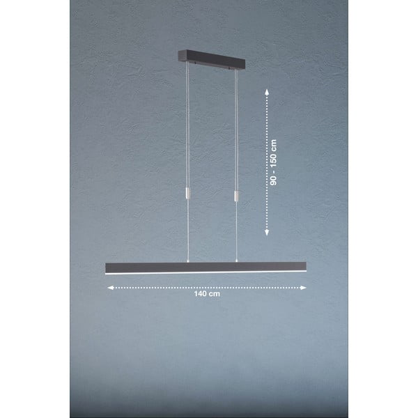 Melna LED piekaramā lampa ar regulējamu spilgtumu Straight – Fischer & Honsel-image-4