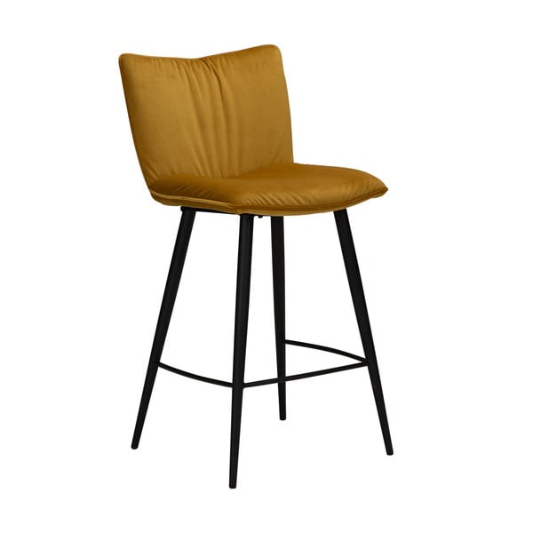 Dzeltens samta bāra krēsls DAN-FORM Denmark Join, augstums 103 cm