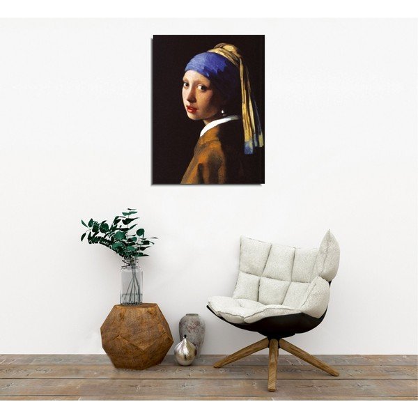 Gleznas reprodukcija uz audekla Johannes Vermeer The Girl with Pearl, 30 x 40 cm-image-1