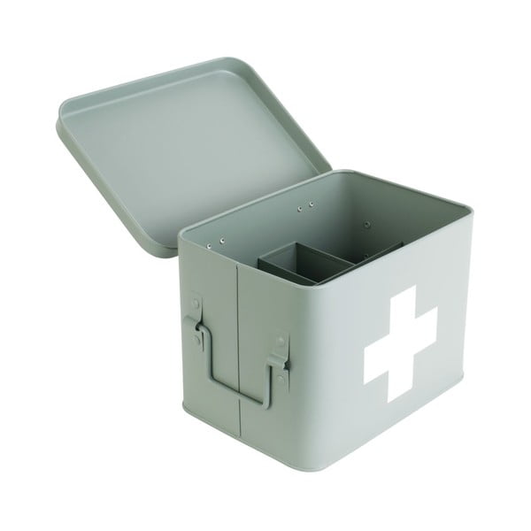 Piparmētru zaļa metāla aptieciņas kaste PT LIVING Medicine, platums 21,5 cm-image-3