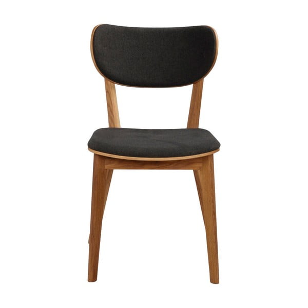 Brūns ozolkoka ēdamistabas krēsls ar tumši pelēku sēdekli Rowico Cato-image-3