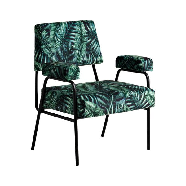 Tumši zaļš krēsls ar rakstu Custom Form Simple Tropicalvives