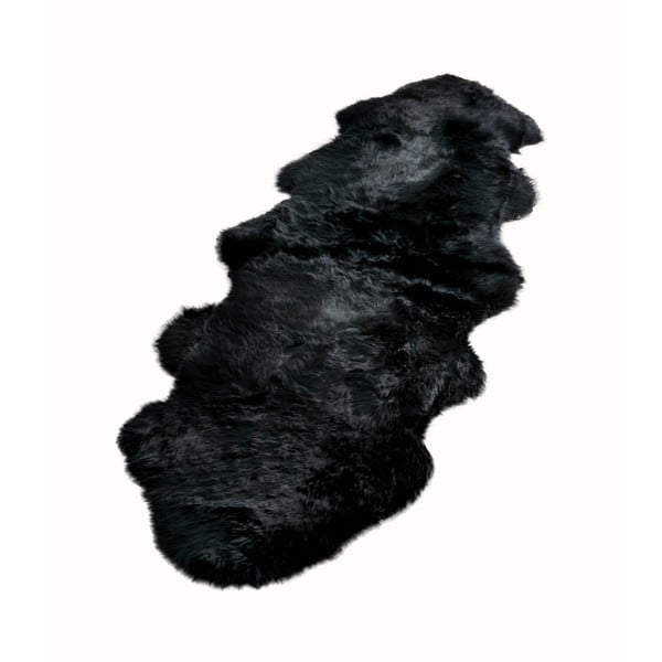 Melns aitādas paklājs Native Natural Double, 60 x 240 cm