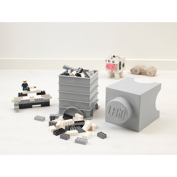 Bērnu pelēkā glabāšanas kaste LEGO® Cuboid-image-1