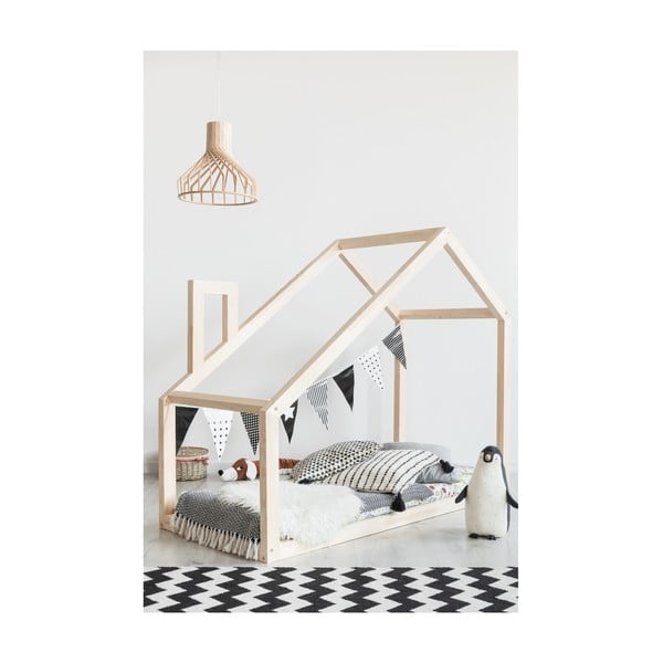 Mājas gulta no priedes koka Adeko Mila DM, 100 x 190 cm