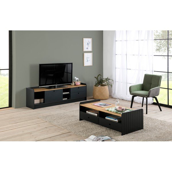 Pelēks žurnālgaldiņš ar priedes koka virsmu Marckeric Monte-image-4