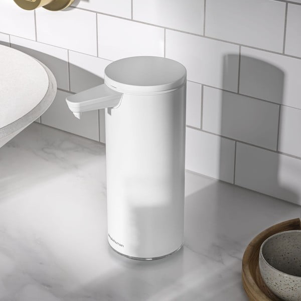 Balts metāla automātisks ziepju dozators 266 ml – simplehuman-image-1