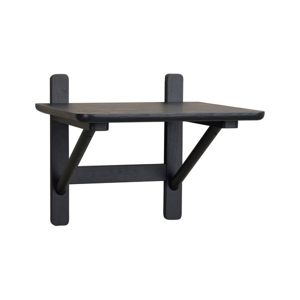 Melns ozolkoka imitācijas naktsgaldiņš ar plauktiem Camrose – Rowico-image-2