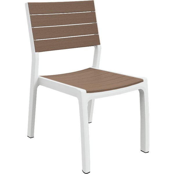 Balts/brūns plastmasas dārza krēsls Harmony – Keter