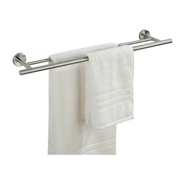 Matētas sudraba krāsas nerūsējošā tērauda sienas dvieļu turētājs Bosio – Wenko-image-1