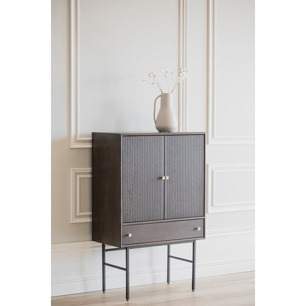 Brūna kumode ar ozolkoka finieri Rowico Clearbrook, platums 79 cm-image-3