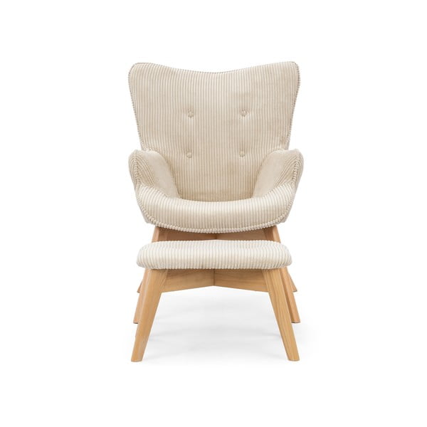 Bēšs velveta atpūtas krēsls ar kāju balstu Niko – Ropez-image-3