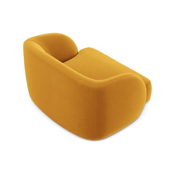 Sinepju dzeltens samta atpūtas krēsls Miley – Micadoni Home-image-4