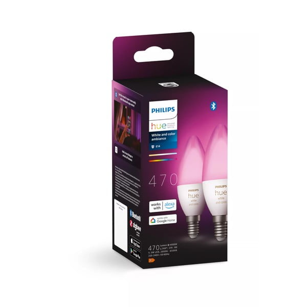 LED spuldzes (2 gab.) ar E14 spuldžu ietveri, 5 W White and color ambiance – Philips Hue