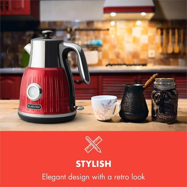 Elektriskā tējkanna Red Klarstein Cancan-image-1