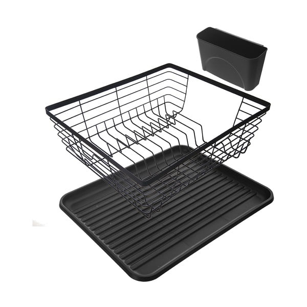 Melns metāla trauku žāvētājs 36x30,5 cm Radka – Orion-image-4