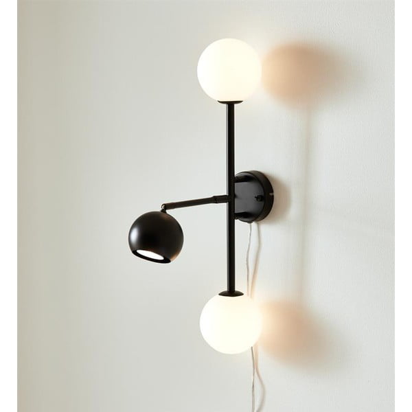 Melna sienas lampa Markslöjd Blakus, augstums 60 cm-image-1