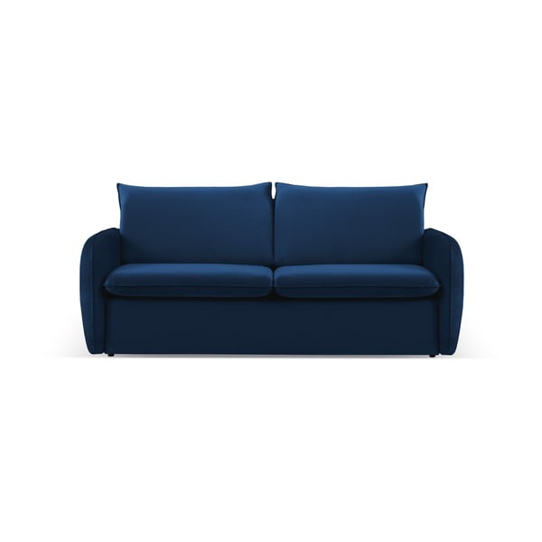 Tumši zils samta izvelkamais dīvāns 194 cm Vienna – Cosmopolitan Design