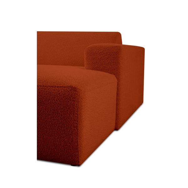 Ķieģeļu sarkans modulārais dīvāns no buklē auduma (ar labo stūri) Roxy – Scandic-image-4