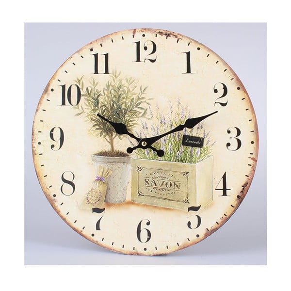 Koka pulkstenis Savon Lavender, 34 cm