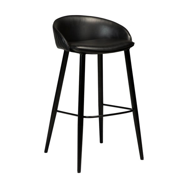 Melns mākslīgās ādas bāra krēsls DAN-FORM Denmark Dual, augstums 91 cm