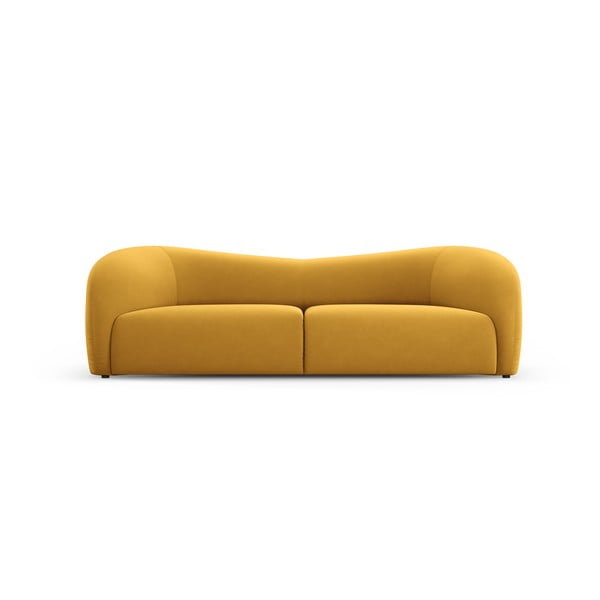 Sinepju dzeltens samta dīvāns 237 cm Santi – Interieurs 86