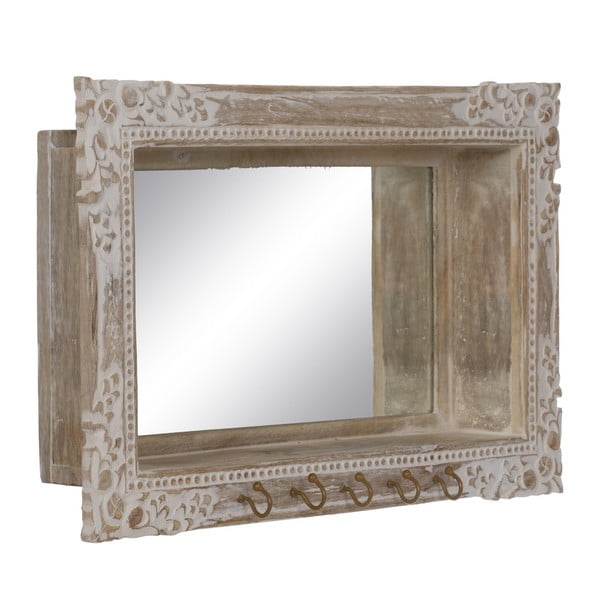 Sienas spogulis ar masīvkoka rāmi 61x38 cm – Ixia-image-1