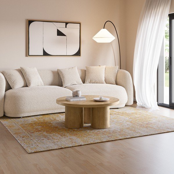 Dabīga toņa apaļš žurnālgaldiņš ar ozolkoka imitāciju ø 100 cm Arancha – MOME-image-1