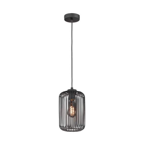 Melna piekaramā lampa ar metāla abažūru ø 16 cm Cage – Fischer & Honsel