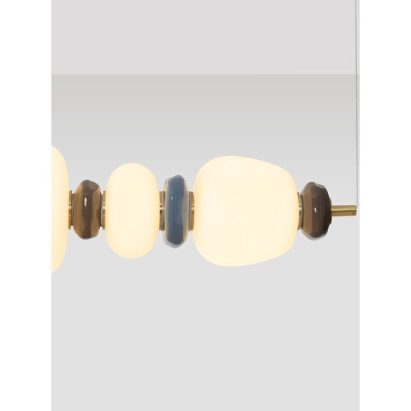 Balta/zelta krāsas metāla LED piekaramā lampa ar regulējamu spilgtumu ar porcelāna abažūru/ar stikla abažūru Palo – Nova Luce-image-1