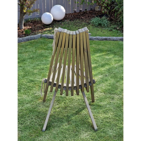 Pelēks koka dārza krēsls Falun – Garden Pleasure-image-3