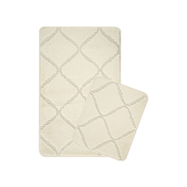 Krēmkrāsas vannas istabas paklājiņi (2 gab.) 50x80 cm Cizgili – Foutastic