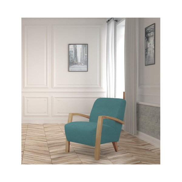 Turkīza krāsas krēsls ar gaišu Windsor & Co. Luna-image-3