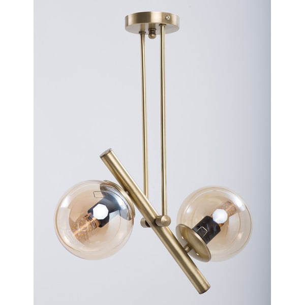 Zelta krāsas griestu lampa ar stikla abažūru ø 15 cm Libra – Squid Lighting-image-2