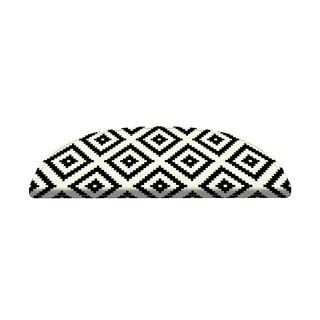16 melnbaltu kāpņu paklāju komplekts Vitaus Art, 20 x 65 cm