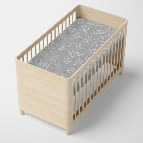 Bērnu kokvilnas palags Moshi Moshi Best Buddies, 60 x 120 cm-image-1